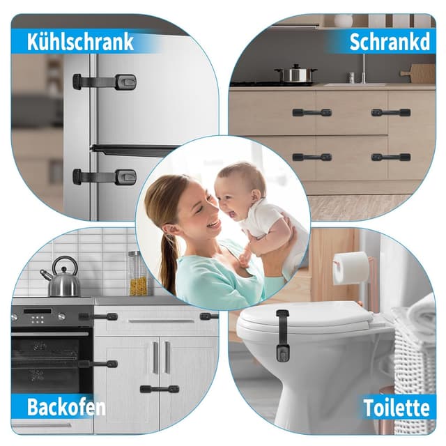 Detalle 2 de ECHOCUBE Kindersicherung für Möbel, 8er-Set