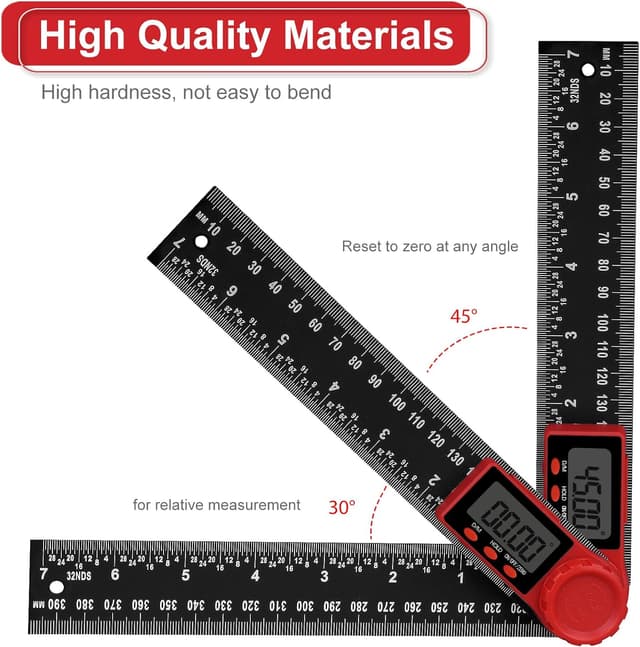 Thumbnail 6 de Aweohtle 2-in-1 digitaler Winkelmesser mit LCD, HOLD und Feststellfunktion – Winkel & Länge bis 400 mm