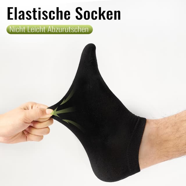 Detalle 2 de SukModen 12/24 paires de chaussettes sneaker en bambou (unisex) : demi-chaussettes renforcées anti-odeurs