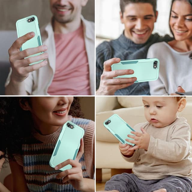 Detalle de Jihucase double-layer iPhone SE 2020/2022 & iPhone 7/8 case with screen protector (Green)