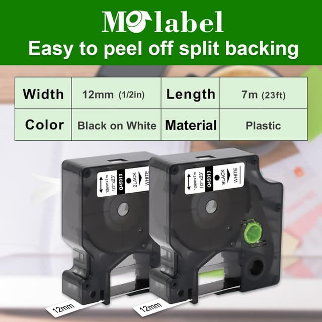 Detalle 2 de Molabel D1 12 mm x 7 m Schriftbänder 5er-Pack