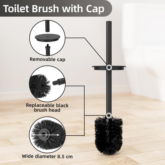 Detalle 2 de Susswiff porta carta igienica nero 2 rotoli