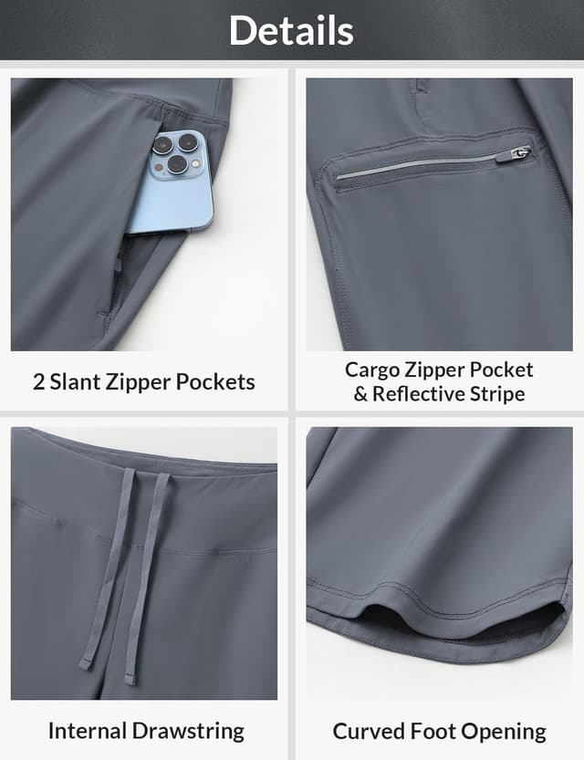 Detalle de baleaf Damen Wanderhose Cargohose – atmungsaktive, schnelltrocknende Outdoorhose mit Reißverschlusstasche