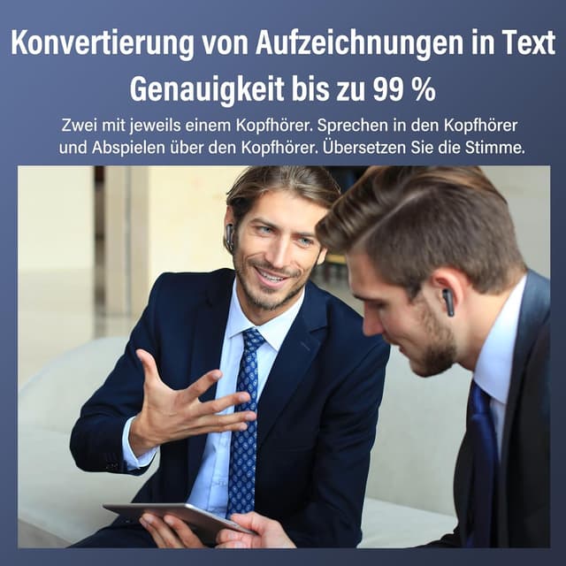 Detalle de AI Kopfhörer Übersetzer 3-in-1 Translator Earbuds mit Bluetooth 5.4 – Schwarz (135 Sprachen)