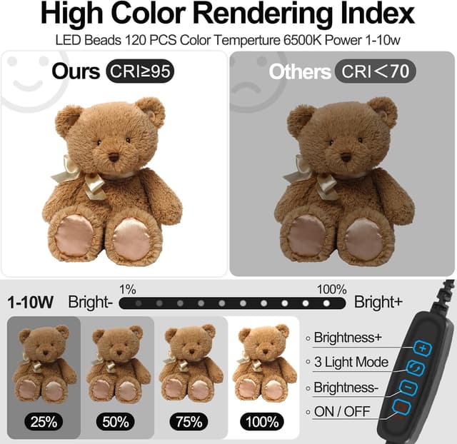 Detalle 2 de EMART Fotostudio Lichtbox (30×30×30 cm) mit 120 LED und 6 PVC-Hintergründen für Produktfotos