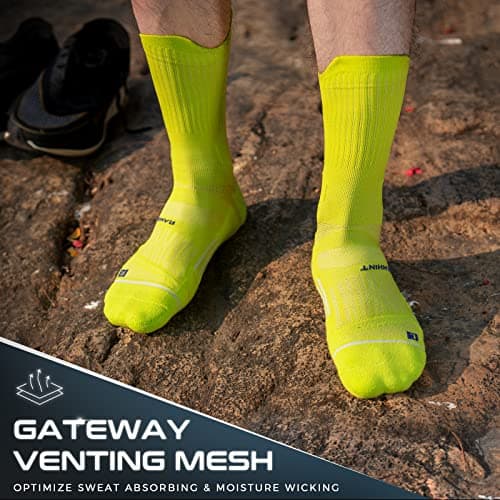 Detalle de Rahnint Coolmax Compresión Calcetines Running Hombre (15-20 mmHg) Anti-ampollas, Soporte del arco y 3 pares