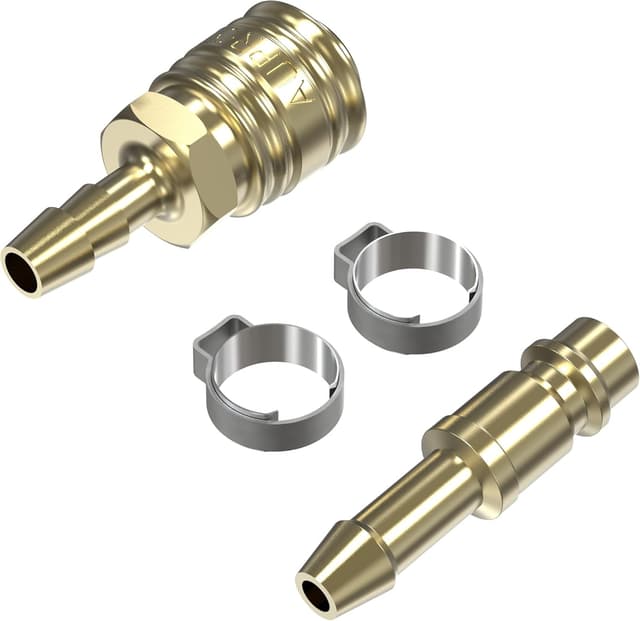 Detalle 2 de AUPROTEC set d’accoppiamento per aria compressa con raccordo rapido in ottone (6 mm)
