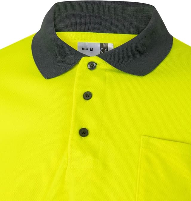 Thumbnail 3 de Velilla 175 Polo Bicolor Manga Larga 🧥 Gris y Amarillo Flúor Talla L