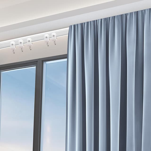 Detalle de Taaizau Flexible Deckenvorhangschiene – gebogene Schiene zur Deckenmontage, biegsamer Raumteiler (3 Meter)