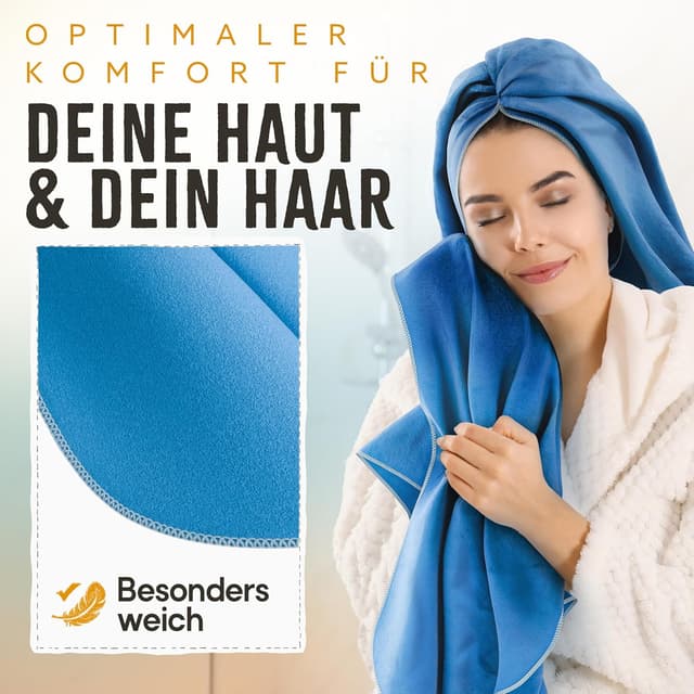 Detalle de Backpacker's Journey Mikrofaser Handtücher Reisehandtuch-Set (S, M, L, XL) – schnelltrocknend, saugfähig & antibakteriell