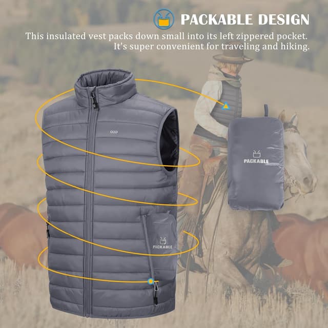 Detalle de 33,000ft men’s lightweight gilet, packable