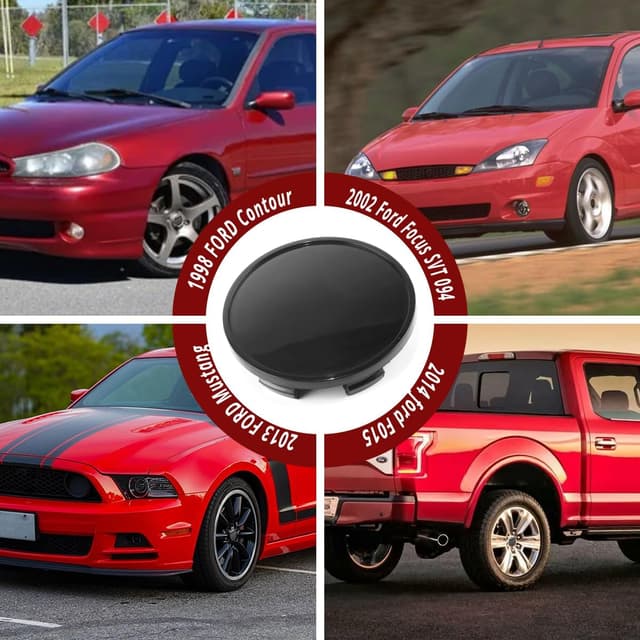 Detalle de RhinoTuning 4x 65 mm Wheel Centre Caps (Black) for Select 17–18in Ford Mustangs & F150