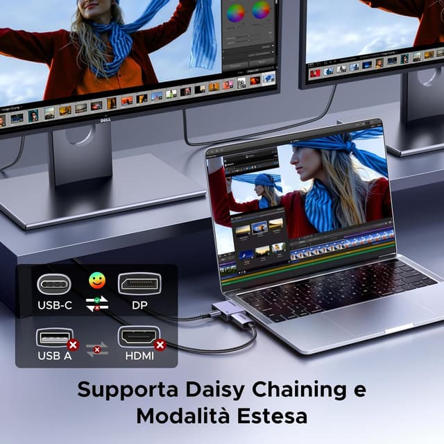 Detalle 2 de UGREEN Cavo USB-C a DisplayPort 1.4 con ricarica PD 100W e fino a 8K 60Hz