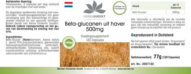 Thumbnail 6 de HERBADIREKT Beta glucano 500 mg 120 capsule integratore đź’Š