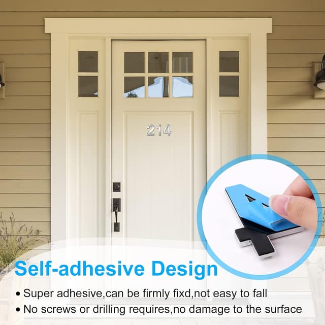 Detalle de Vicloon numero civico 3D in ABS acrilico da 7,5 cm (a incollaggio, finitura oro)