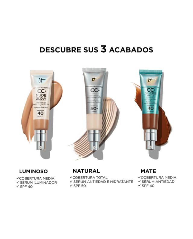 Detalle 1 de IT Cosmetics Your Skin But Better CC+ Cream SPF 50+ — Base de maquillaje 💄
