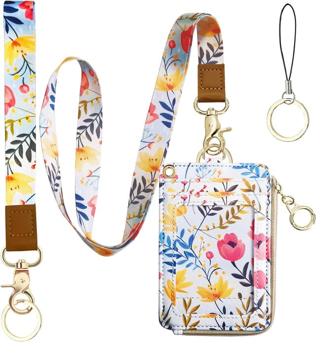 Thumbnail 6 de Portefeuille à lanière tendance Motif floral rose pour femme