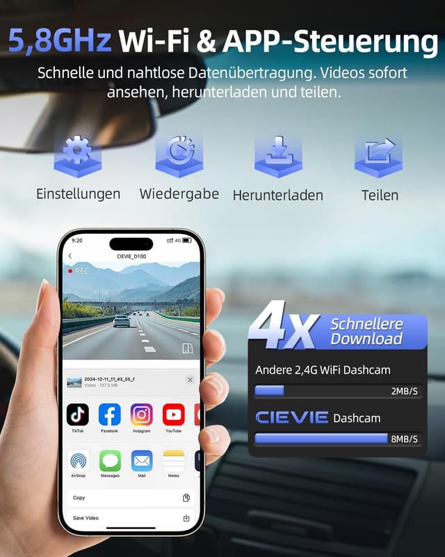 Thumbnail 2 de CIEVIE D100 Dashcam 64 GB