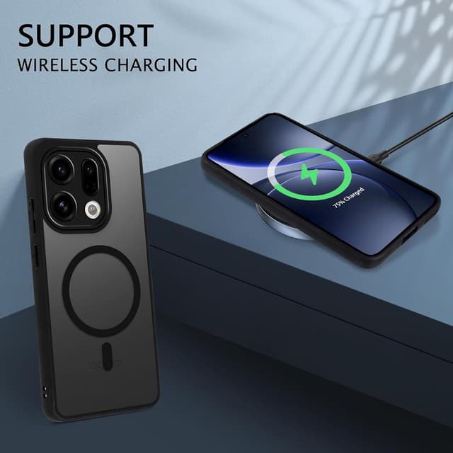 Detalle 2 de Olgary Magnetica Cover per OPPO Find X9 compatibile MagSafe, traslucido opaco antiurto e anti-graffio