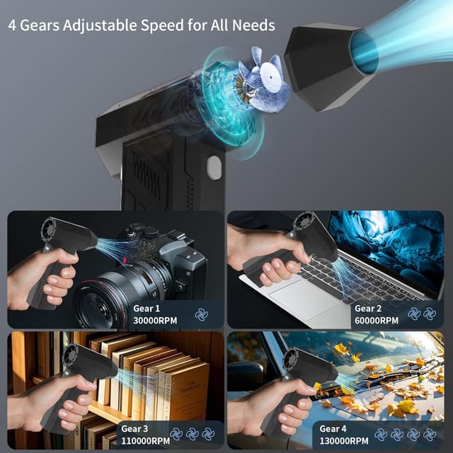 Detalle de PC air duster 130000RPM cordless cleaner