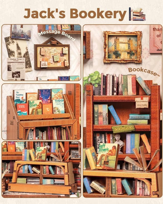 Thumbnail 3 de CUTEBEE Book Nook Kit Casa DIY 3D LED