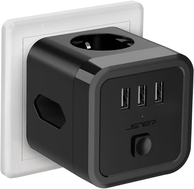 Imagen de JSVER Multipresa Cubo con 3 USB 350 J en OfertitasTOP