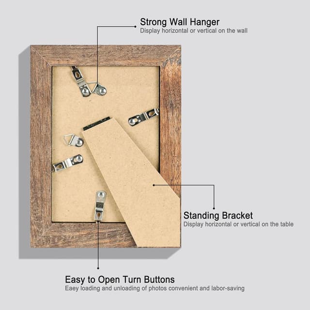 Thumbnail 4 de iRahmen 5x7 Picture Frame Set, Rustic Brown 🖼