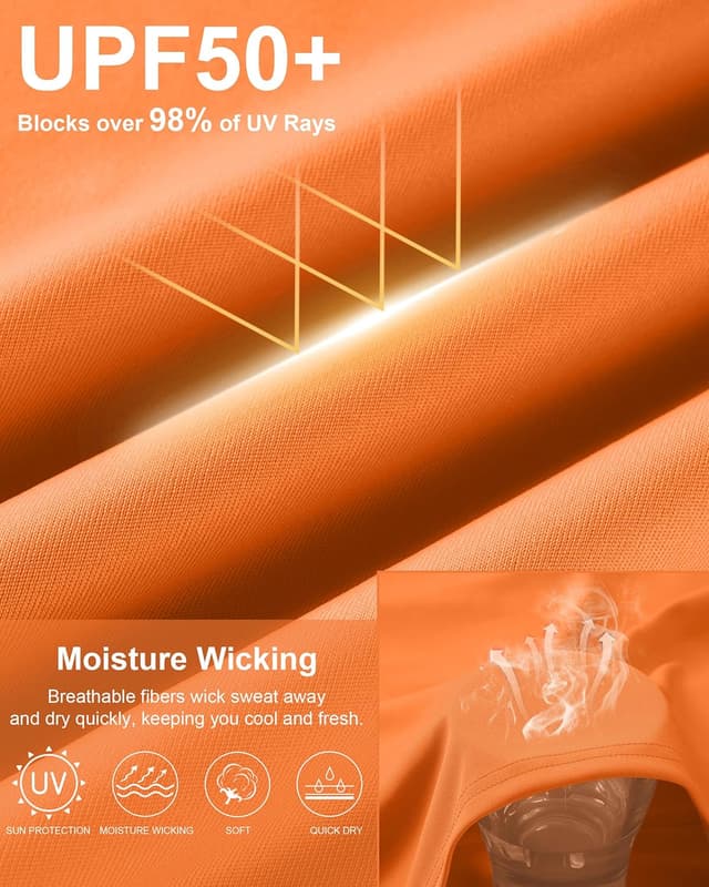 Detalle de Roadbox Men’s Short Sleeve Rash Guard UPF 50+ quick-dry UV swim T-shirt