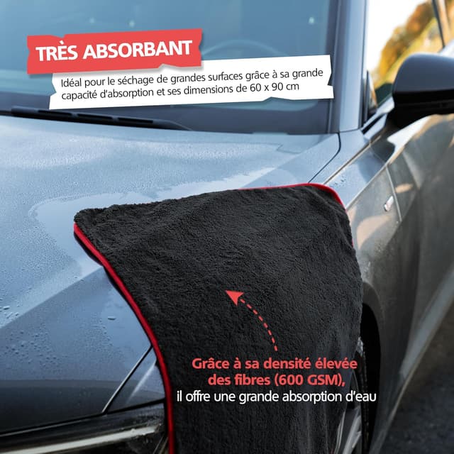 Detalle 2 de Chiffon de séchage XXL SPRINGER ZX1600 en microfibres ultra absorbantes (90 x 60 cm)
