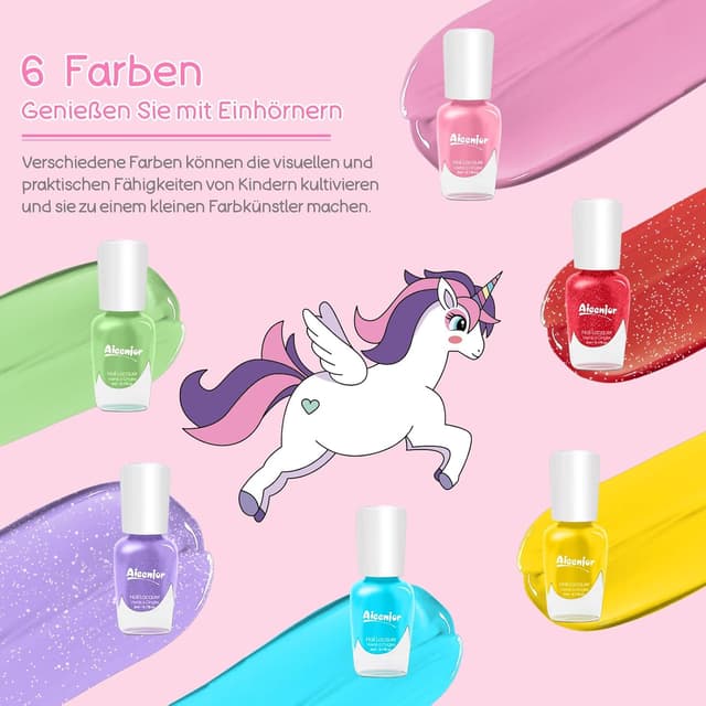 Thumbnail 6 de Aieenjor Kinder-Nagellack-Set (6 Farben) – ab ca. 2–5 Jahre, wasserbasiert & abziehbar