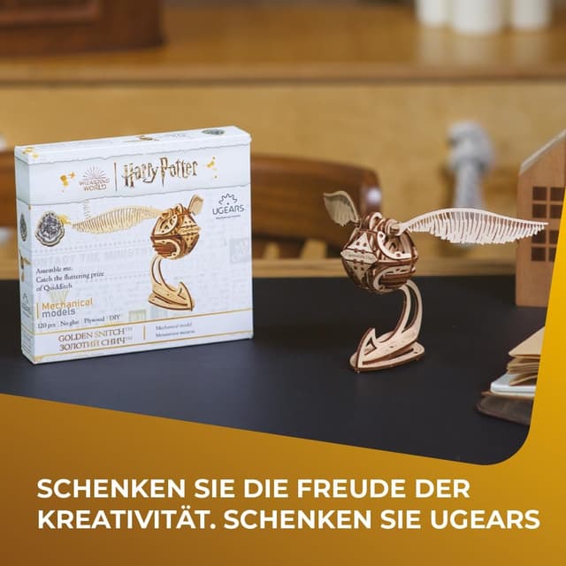 Detalle de UGEARS Goldener Schnatz Harry-Potter 3D-Holzpuzzle für Erwachsene – mechanisches Modell zum Selberbauen