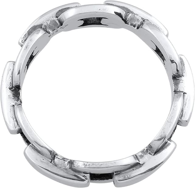 Detalle de Kuzzoi Anello da uomo massiccio 8 mm in argento sterling 925 con design catena ad ancora (0610470421)