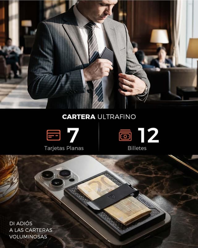 Thumbnail 3 de LORZOR Cartera Tarjetero RFID Fibra de Carbono