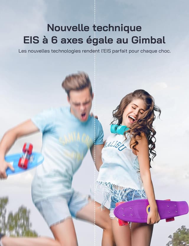 Detalle de WOLFANG 4K 60FPS GA400 – Caméra sport étanche 20 MP WiFi, grand angle 170° avec EIS