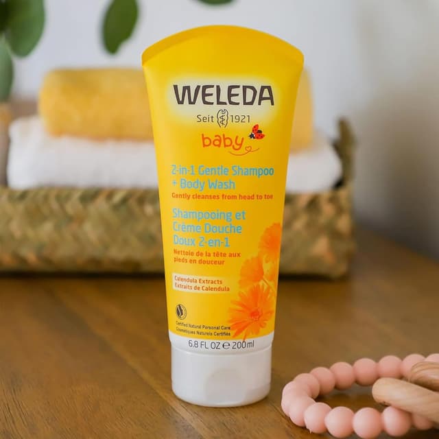 Detalle de Weleda Caléndula – Champú y Gel de Ducha 🧴 Vegano 200ml