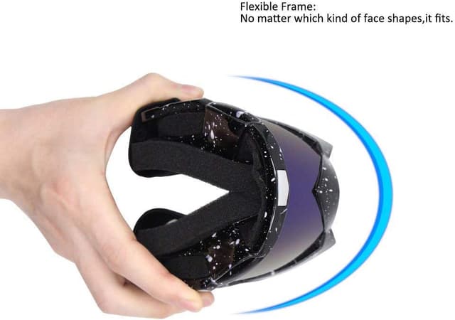 Detalle 2 de 4-FQ Motorcycle & Dirt Bike Goggles with Anti-Fog, UV Protection, Scratch-Resistant Lens (Black frame)