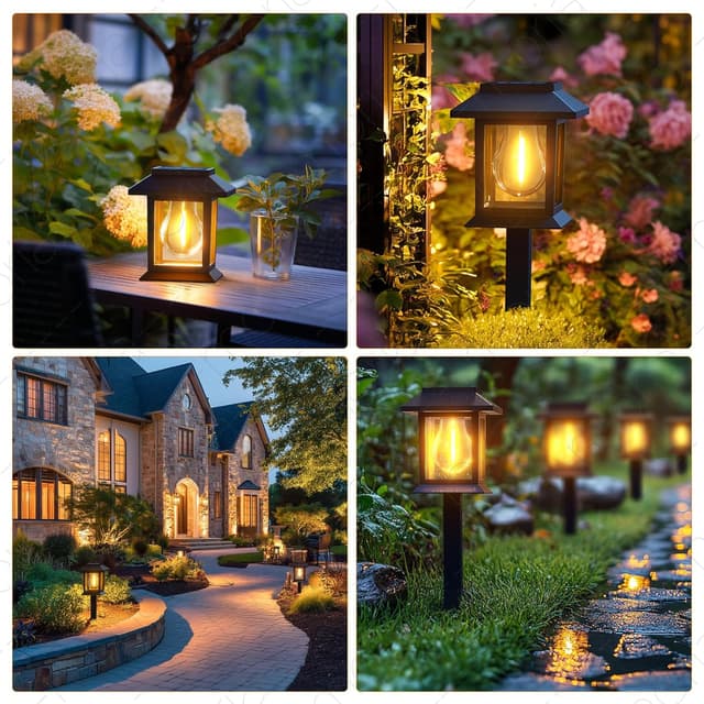 Detalle de GLOBAL GOLDEN Solar Stake Lights 8 Pack