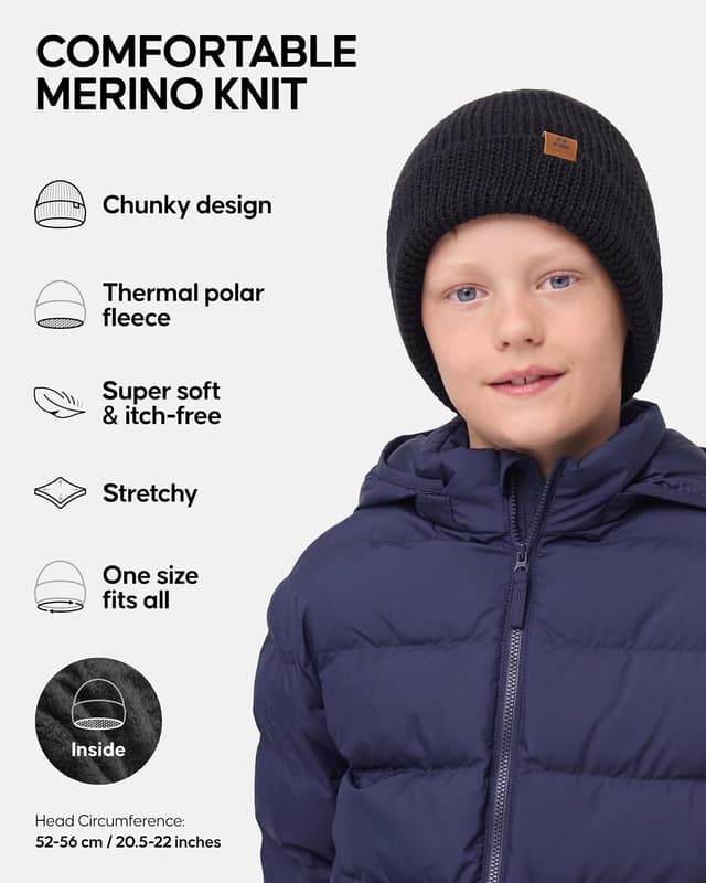 Thumbnail 1 de DANISH ENDURANCE Merino Kids Beanie 52–56 cm