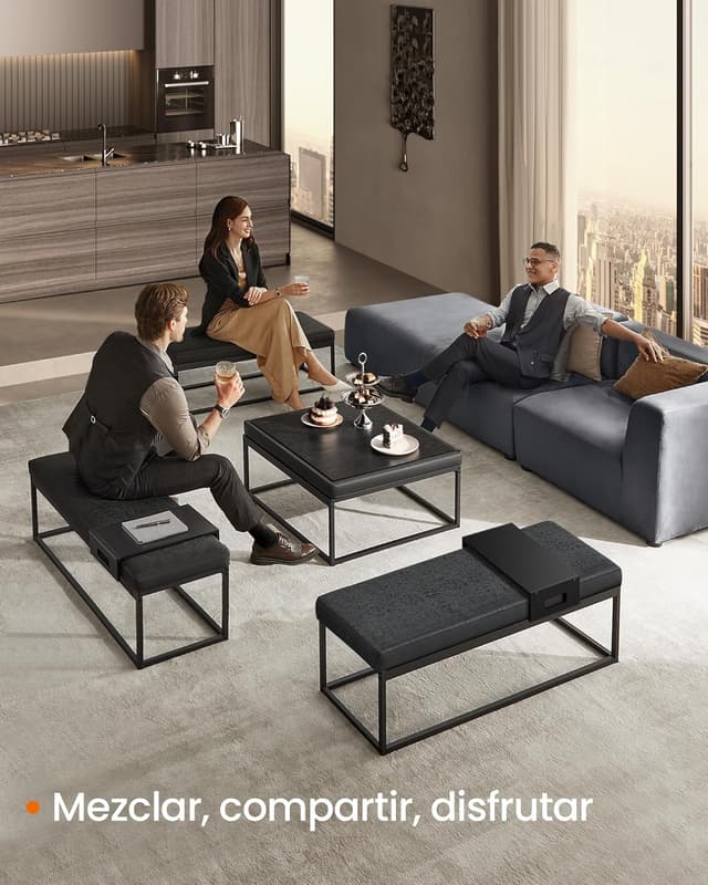 Thumbnail 4 de SONGMICS HOME Luiz - Mesa de Centro Cuadrada Minimalista 🖤