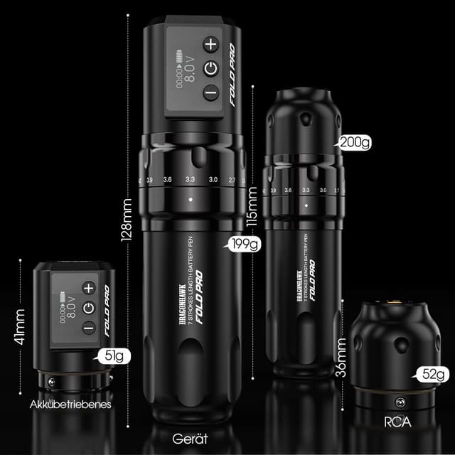 Thumbnail 6 de Dragonhawk Fold Pro Kabellose Tattoo Maschine