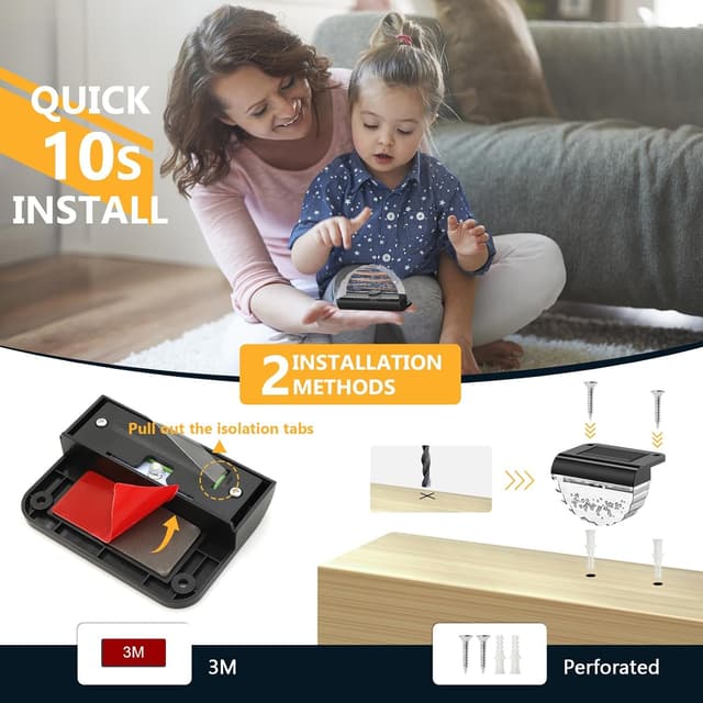 Detalle 2 de Auting Solar Fence Light (Warm White) – 4 Pack Outdoor Pathway & Step Lights, IP65