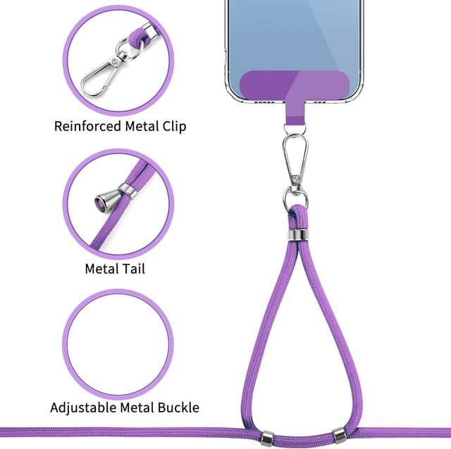 Detalle de CACOE Cell Phone Lanyard with Adjustable Neck Strap and Wrist Strap