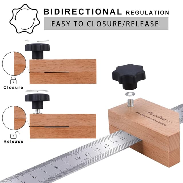 Detalle 2 de Streichmaß Preciva Anschlaglineal 300 mm