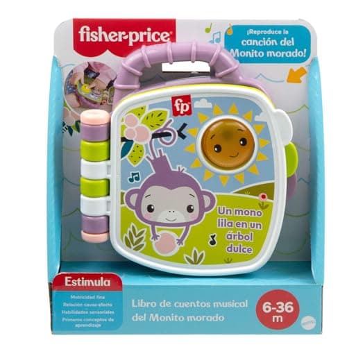 Detalle de Fisher-Price Libro de cuentos musical del Monito morado JFN09 (luces y sonidos en castellano)