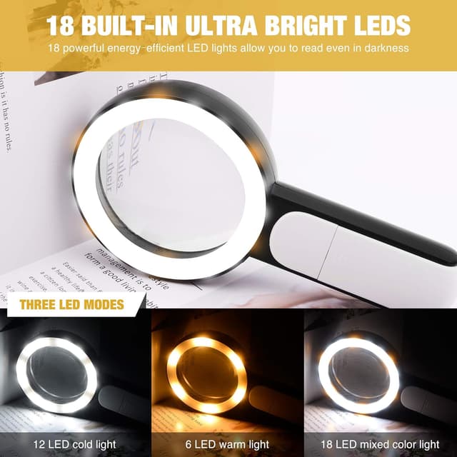 Thumbnail 4 de JMH Magnifying Glass with Light for Seniors