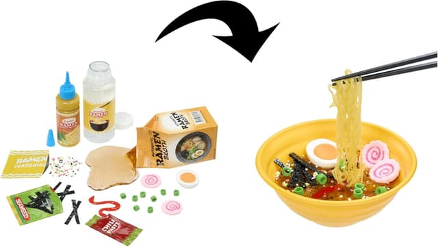 Detalle 2 de Slime Life Ramen DIY Slime Kit (Ages 8+) — Unboxing Ingredients to Make, Smash, and Stretch Your Food Slime