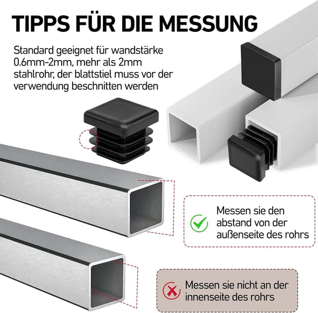 Thumbnail 4 de Quadratischer Rohrstopfen 35 x 35 mm