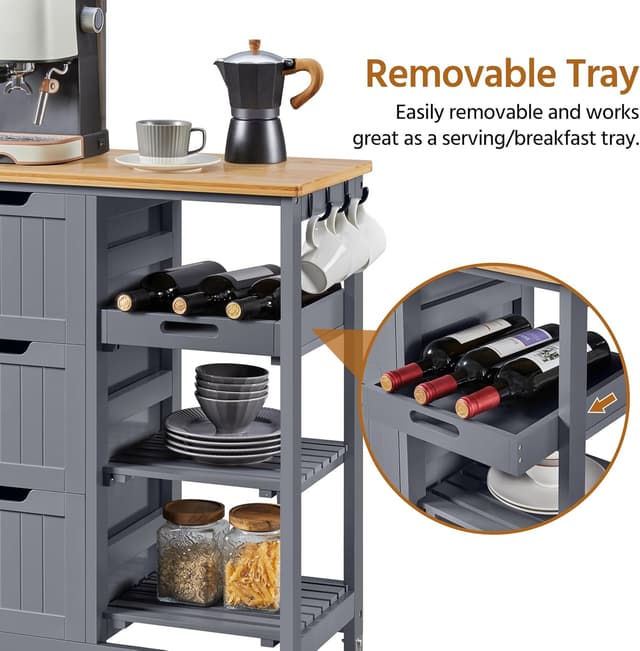 Thumbnail 6 de Kitchen Storage Trolley Cart 75 kg