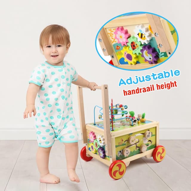 Detalle 2 de KABENFIS Wooden Activity Cube with wheels 🚂