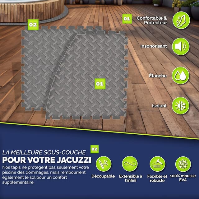 Thumbnail 4 de tillvex® Tapis de Sol Spa Rond 240 cm